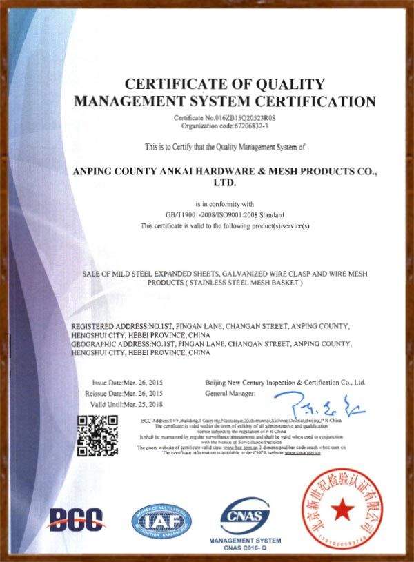 ISO Certificate English